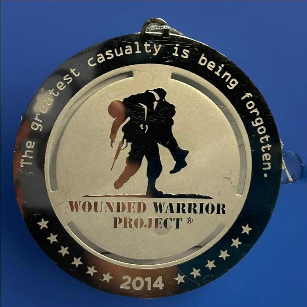 Wounded Warrior Project 2014 Christmas Tree Ornament Silver Toned